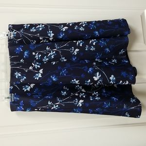 Roz & Ali blue floral skater skirt sz M